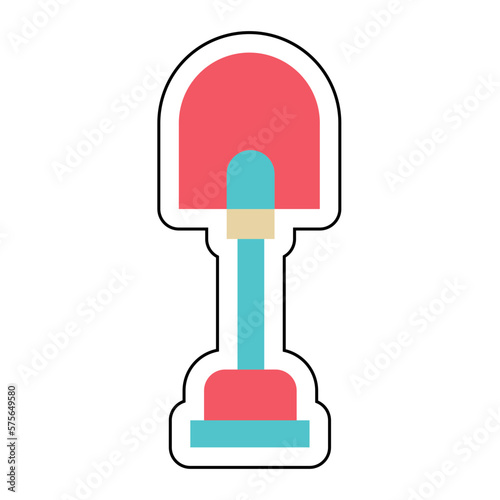 Sticker SHOVEL design vector icon