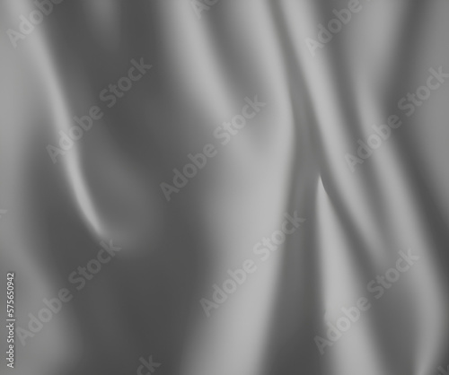Rippled white silk fabric satin cloth waves background, created with generative AI 