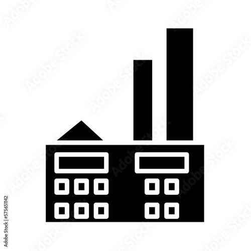 Solid INDUSTRIAL BUILDING design vector icon