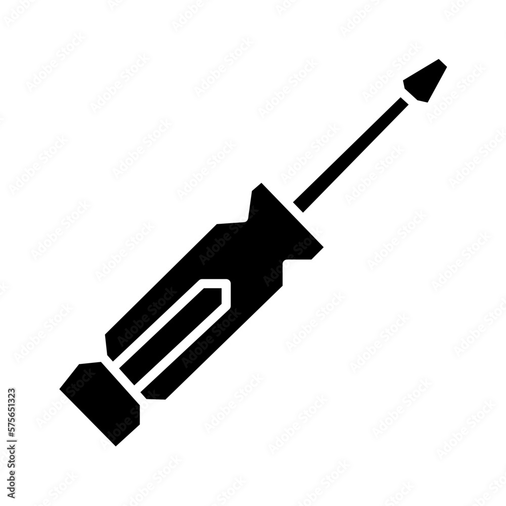 Solid SCREWDRIVER design vector icon Solid SCREWDRIVER design vector icon