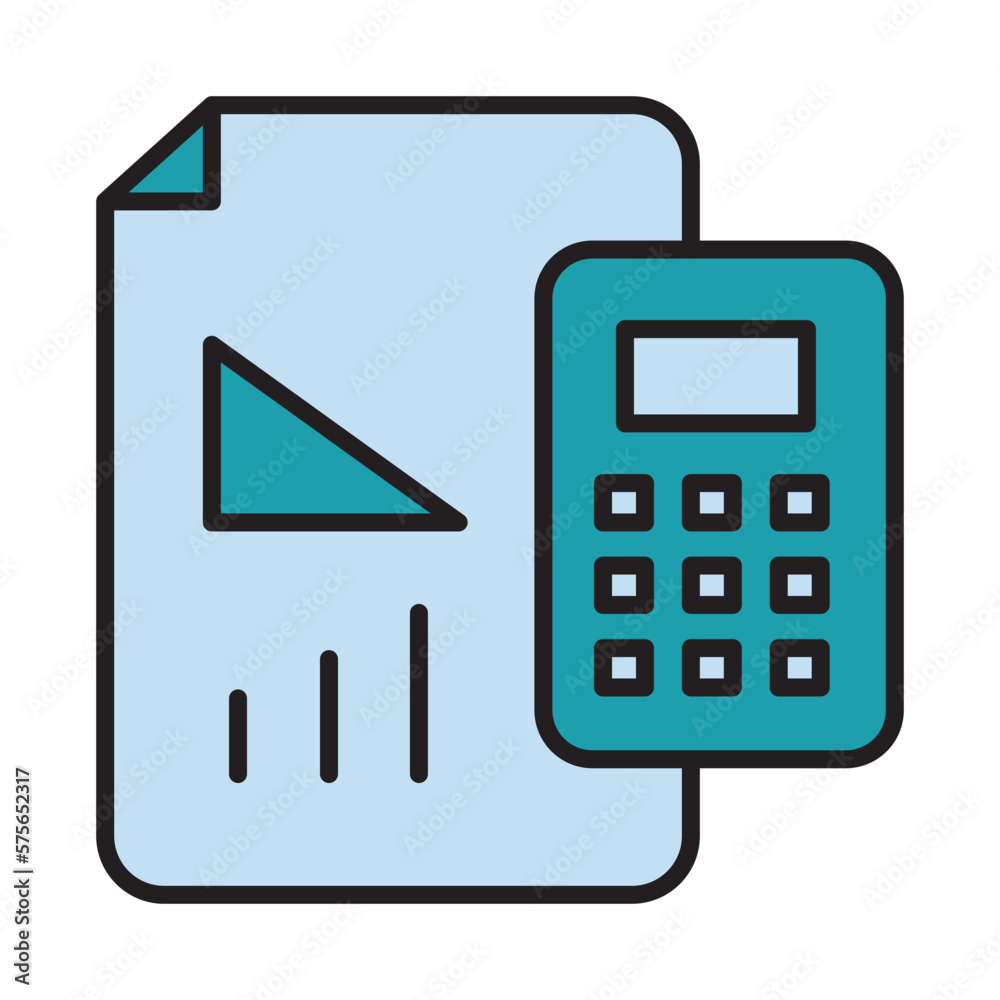 Filled Line CALCULATIONS design vector icon Filled Line CALCULATIONS design vector icon