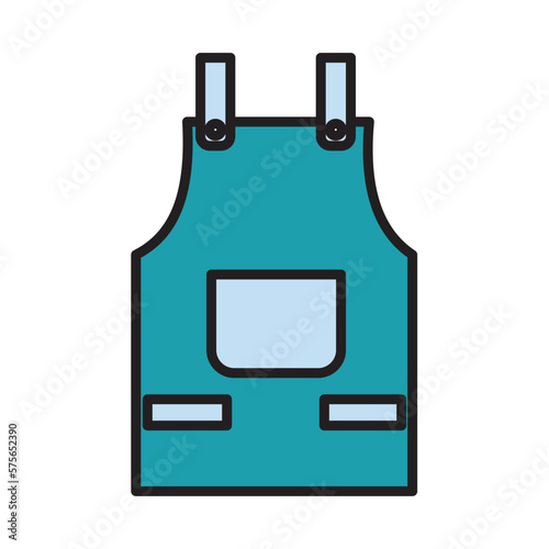 Filled Line CONSTRUCTION APRON design vector icon