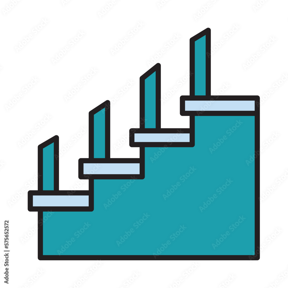 Filled Line HANDRAIL design vector icon Filled Line HANDRAIL design vector icon