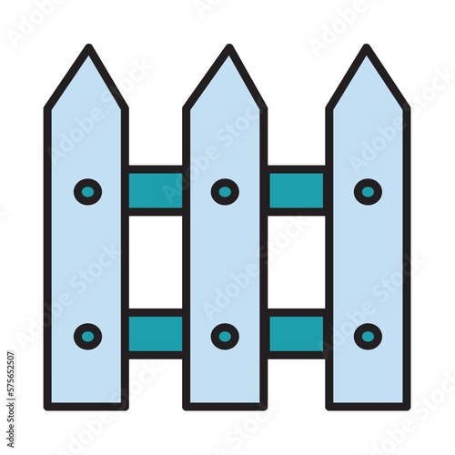 Filled Line FENCE design vector icon