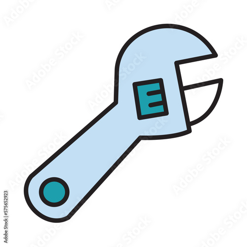Filled Line WRENCH design vector icon