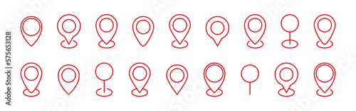 Location pointers set. Map pin collection. Flat isolated location pointers icon set. Global positioning system concept icon. Vector graphic