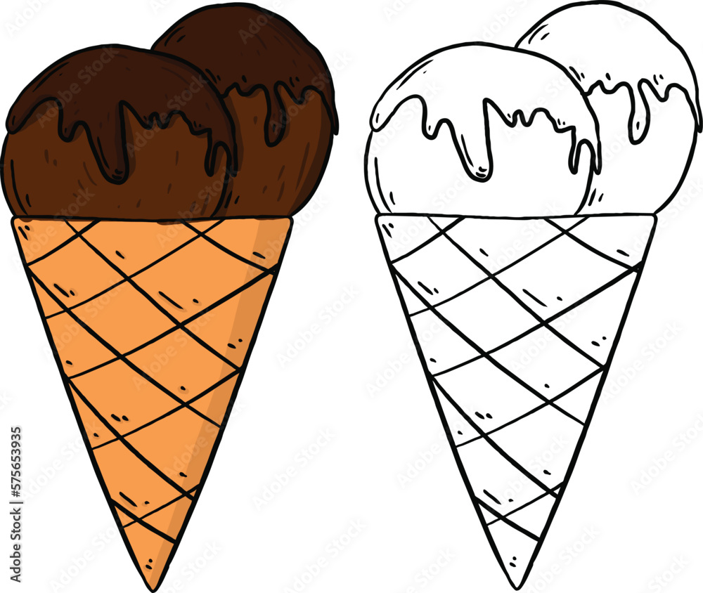Coloring Pages-ice cream drawing pictures | how to draw ice cream cone |draw  ice cream in a bowl - YouTube