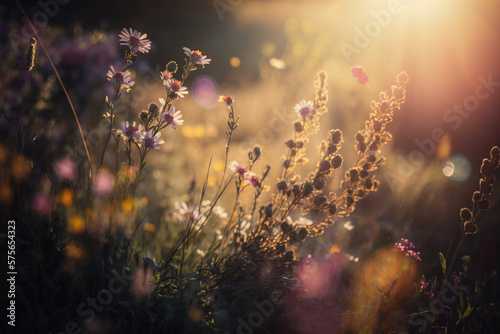Meadow with many blooming flowers, Forest environtment © MochSjamsul