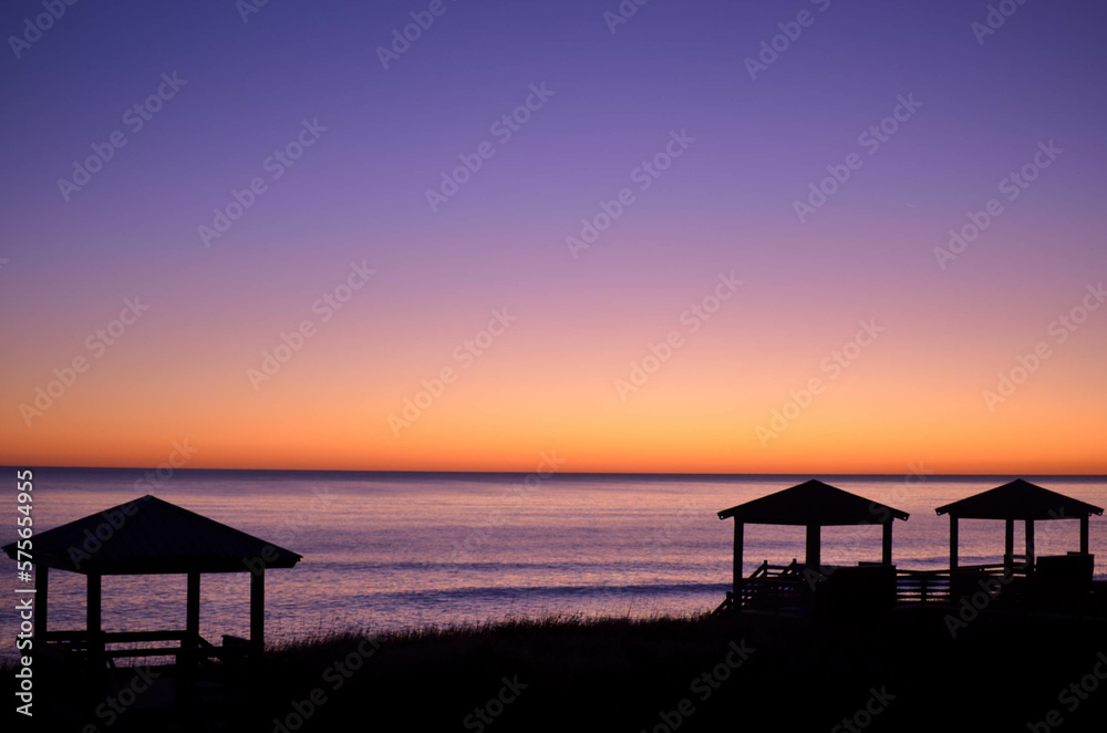 sunset over the beach