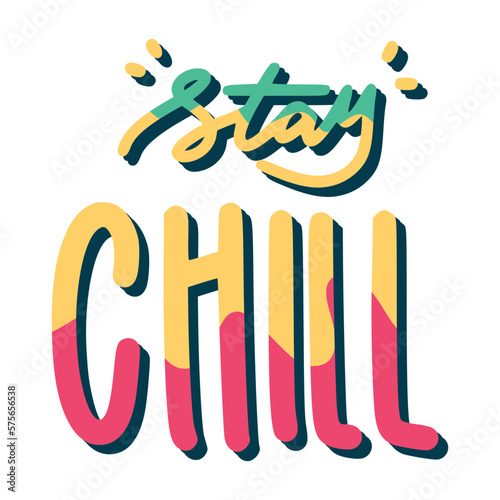 Stay Chill Sticker. Chill Out Lettering Stickers