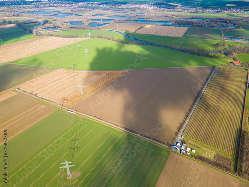 Aerial view of the GEO600 interferometer near Sarstedt, Germany photo