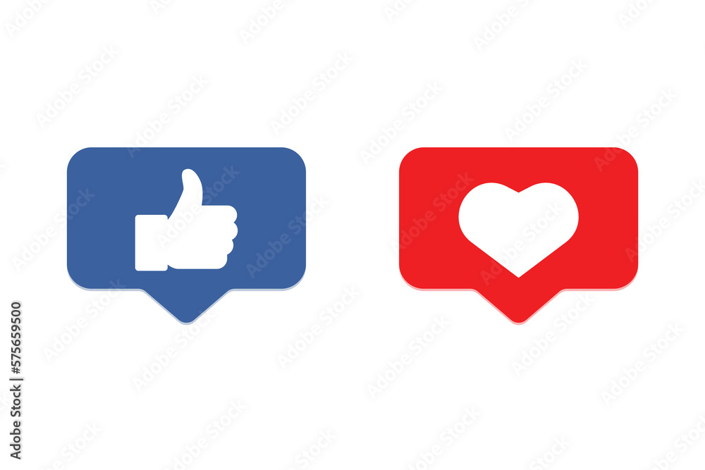 Thumb icon and heart shape on social media vector design Thumb icon and heart shape on social media vector design