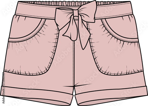 KID GIRLS BOTTOM WEAR SHORTS VECTOR