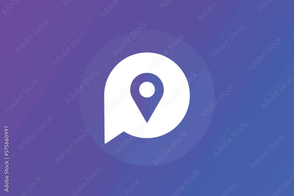 Location icon with speech bubble vector design Location icon with speech bubble vector design