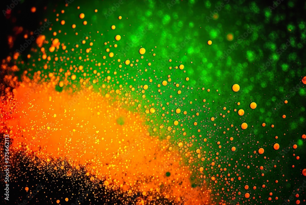 Abstract green and yellow design - colorful gradient with lights and crystals. Element for backgrounds and banners. Colorful particles for fresh products or fonts as a base. 