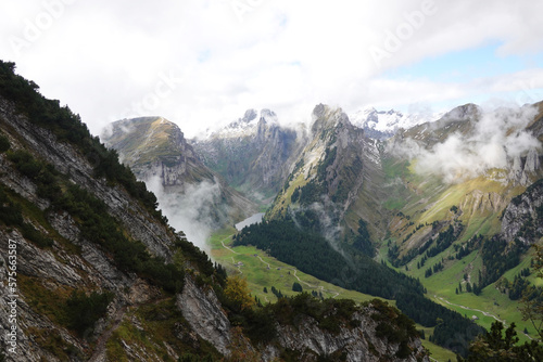 The view from Hoher Kasten mountain  the Swiss Alps