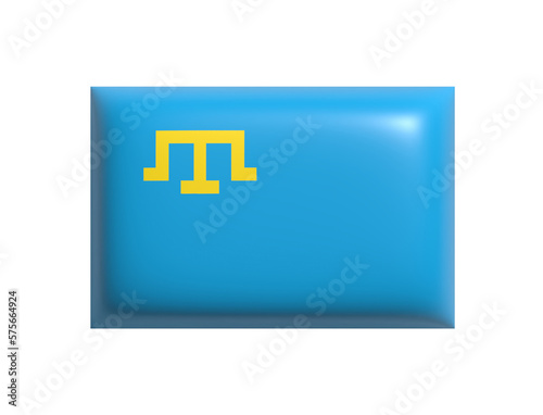 Flag Crimean Tatar people isolated. Cartoon design icon. 3d rendering. PNG with transparent background. Flat lay