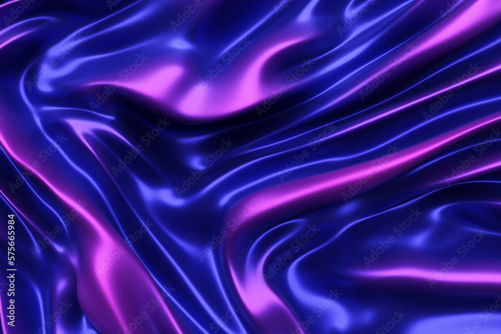 Waves of liquid metal. Purple-blue smooth curves. Shiny abstract 3d render Waves of liquid metal. Purple-blue smooth curves. Shiny abstract 3d render
