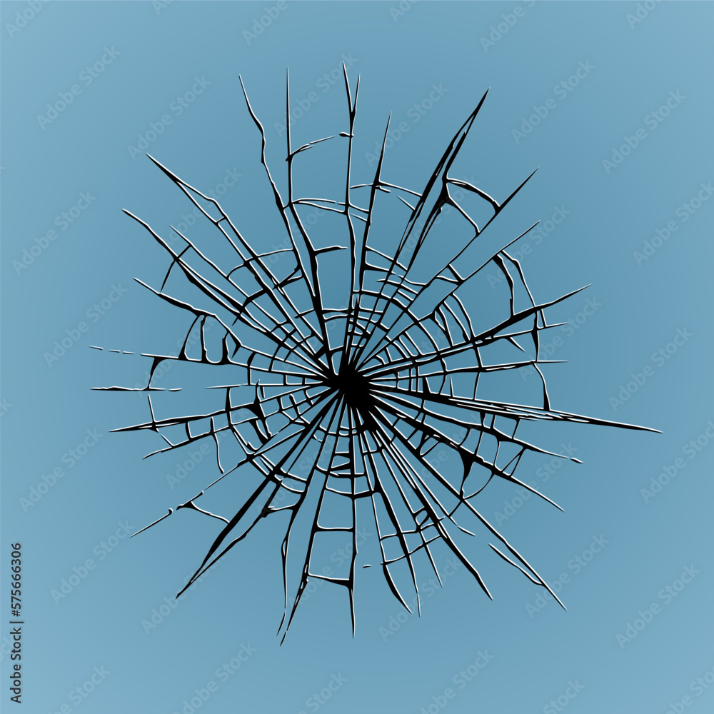 Obraz premium Broken glass. Vector drawing