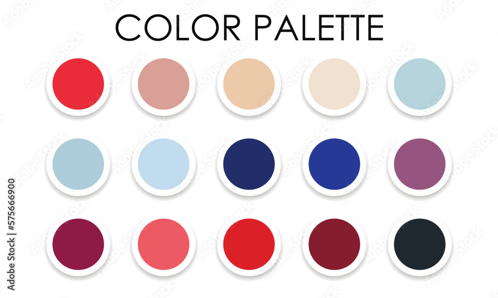 Catalog of samples of color combinations. Color palette. Vector illustration