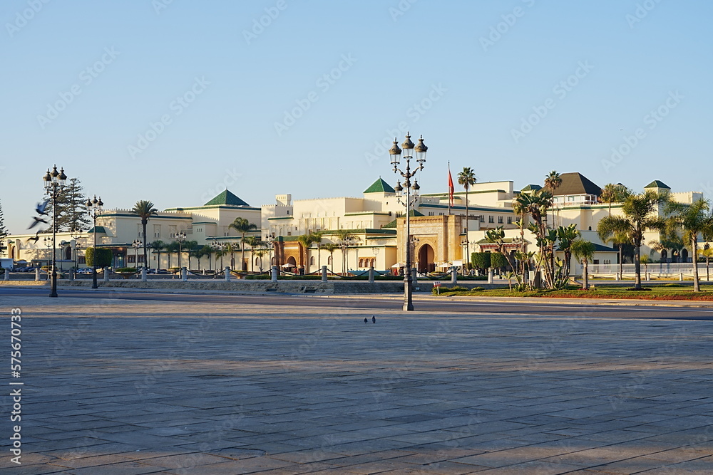 Palace in african capital city of Rabat in Morocco