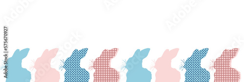 Cornice con sagome colorate di coniglietti in fila, elementi pasquali photo