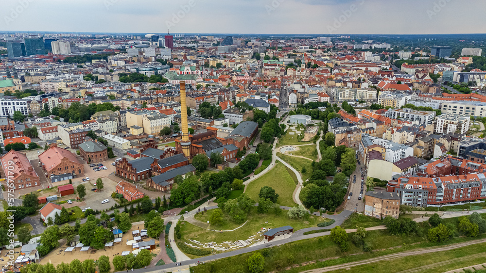 Panorama Poznania, widok na Starą Gazownię. 