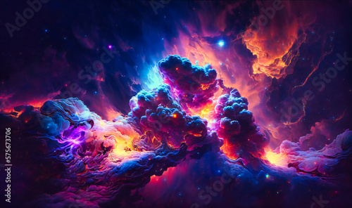 They marveled at the beauty of a nearby nebula, its swirling clouds of gas and dust like an abstract painting in the cosmos