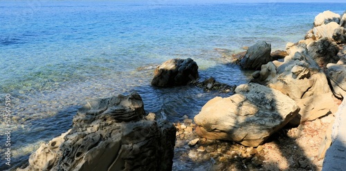 stones in the blue sea, island Rab, Croatia