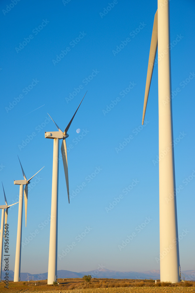 Fototapeta premium Wind turbine generators for ecological electricity production