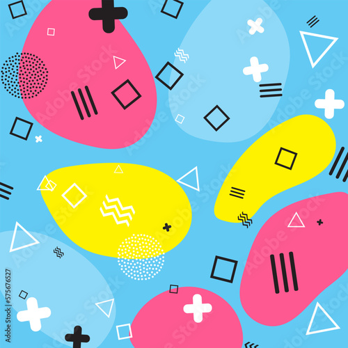 90s Pattern. Fun Background. Color Abstract Print.