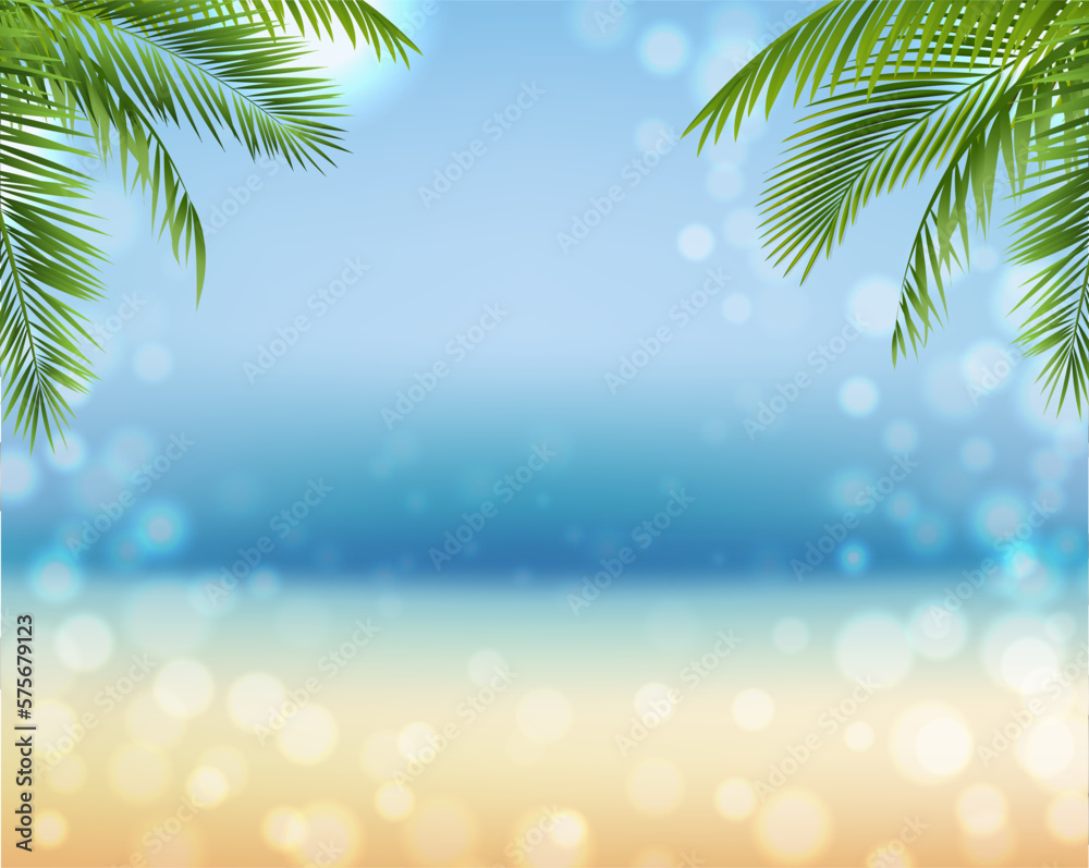 Fototapeta premium tropical background with palm trees
