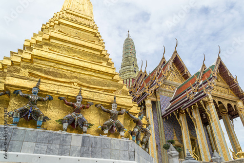 Demon Guardian Statues Wat Phra Kaew Grand Palace in Bangkok, Thailand.