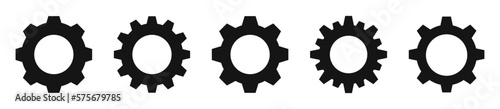 Gear vector icons. Gear wheel icon set. Gear icon set. Settings, configuration concept icons. Gear settings. Cogwheel icon collection. Vector