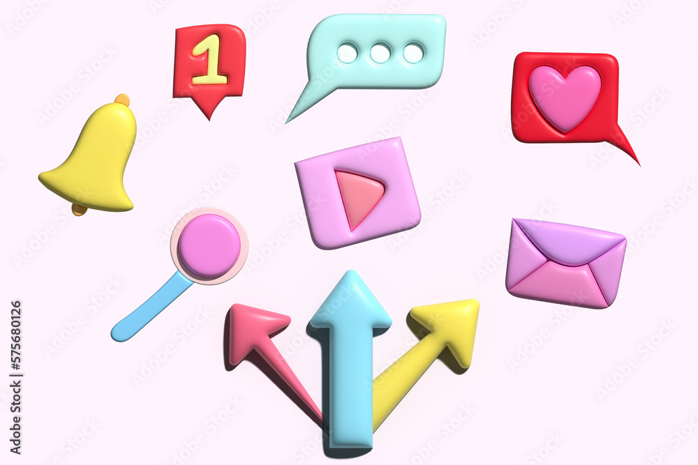 A social media concept. 3d illustration of smartphone and other icons. A social media concept. 3d illustration of smartphone and other icons.