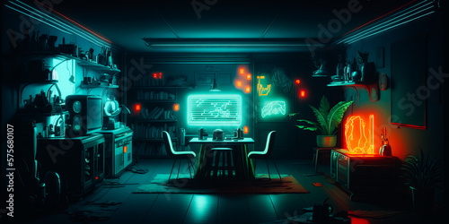 Room with a neon server