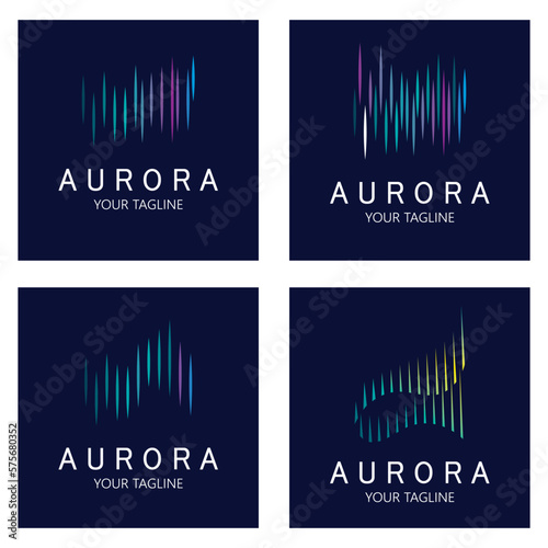 aurora logo design icon illustration vector template