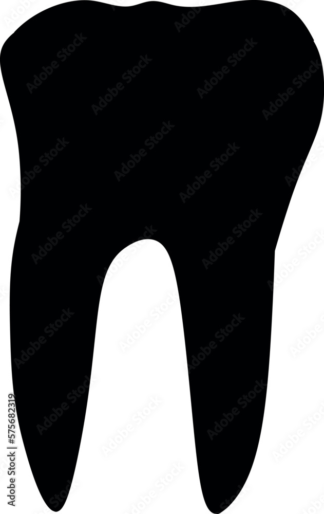 Black silhouette of human tooth (molar) Black silhouette of human tooth (molar)