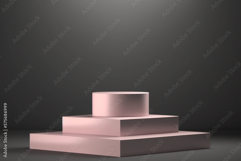 Platform or empty pedestal. Podium for product. Pink. Box.
Platform or empty pedestal. Podium for product. Pink. Box.