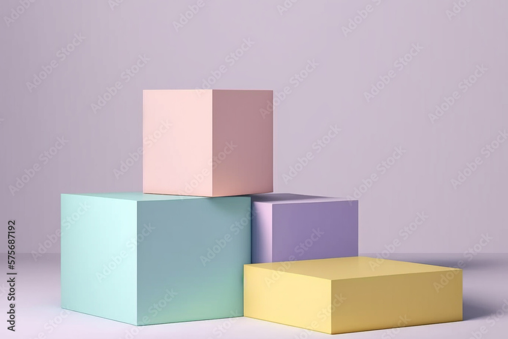 Platform or empty pedestal. Podium for product.
Pastel box