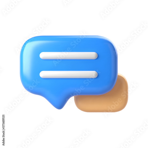 3d chat bubble icon vector illustration. stylze dialogue symbol Background isolated