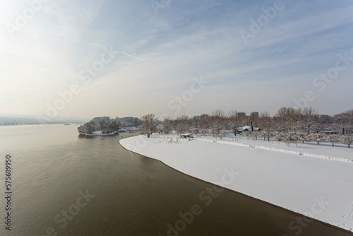 Beach on Danube, Strand under the snow