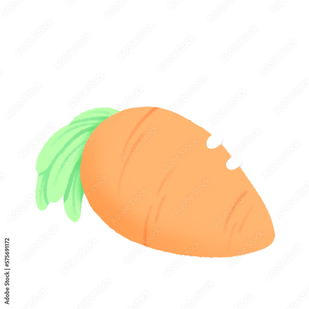 Hand-drawn Giant carrot with rabbit in doodle style Hand-drawn Giant carrot with rabbit in doodle style
