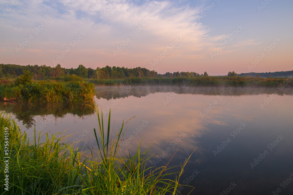 sunrise over the river