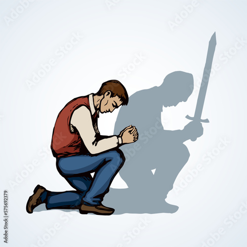 Vector image of the praying person