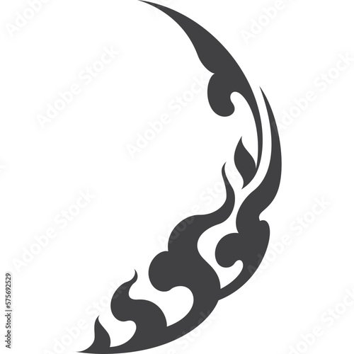Thai art pattern silhouette symbol. Designed in round and eclipse shape for decorative.