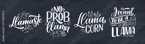 Set with funny hand drawn l...
