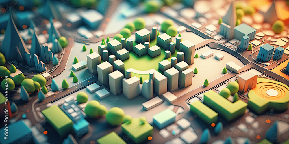A generic miniatur cityscape - Generative AI