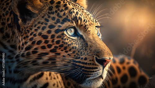 Leopard waiting for pray - Generative AI