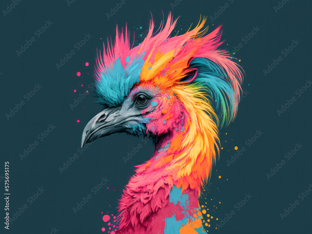 illustration of bird with elaborate hair illustration of bird with elaborate hair